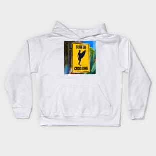 Surfer crossing Kids Hoodie